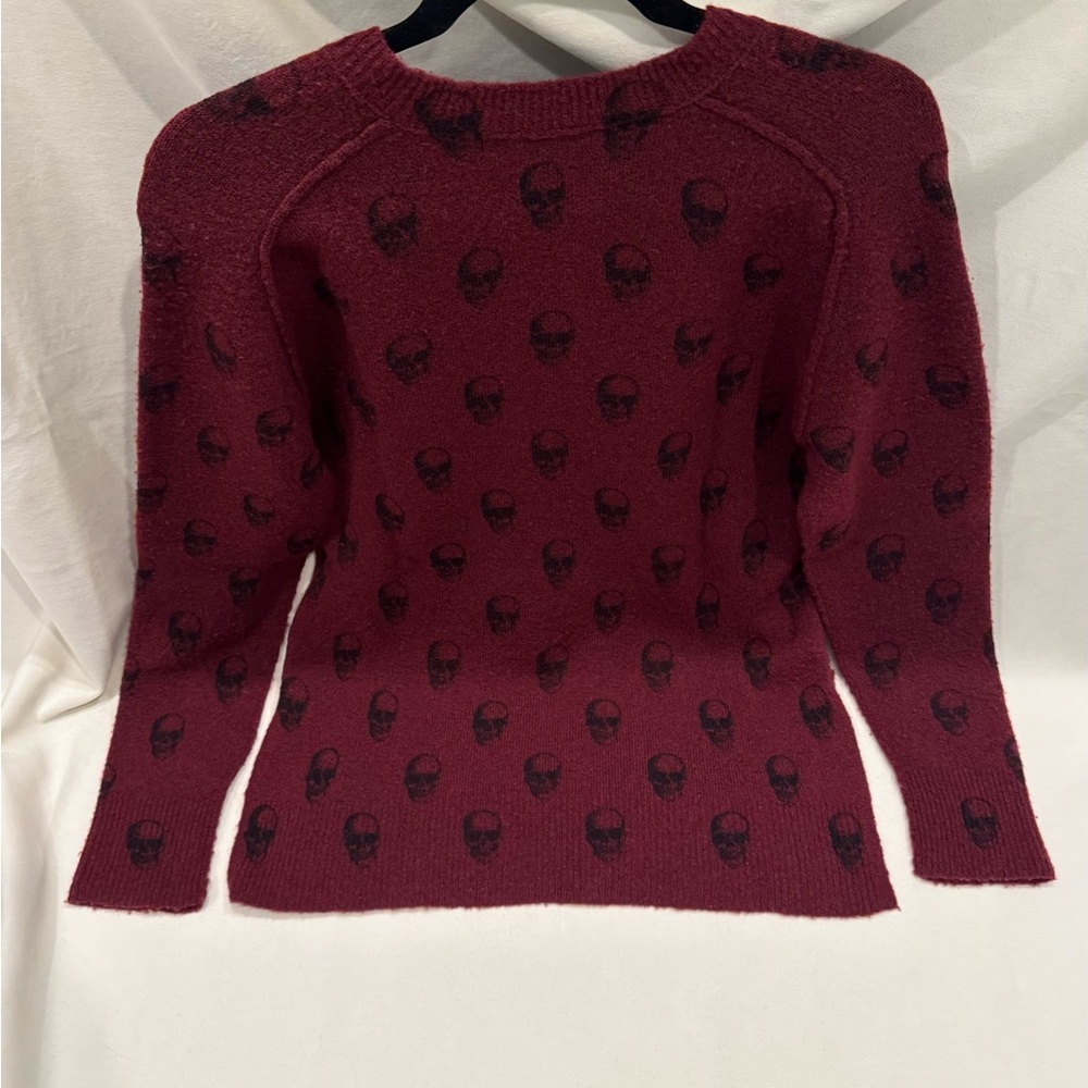 Skull Cashmere Wool Blend Skull Print Sweater - Picture 2 of 15